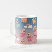 Design des magischen Einhorn- und Sternmusters Kaffeetasse (Vorderseite Links)