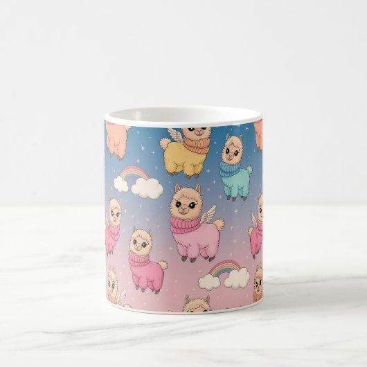 Design des magischen Einhorn- und Sternmusters Kaffeetasse (Mittel)