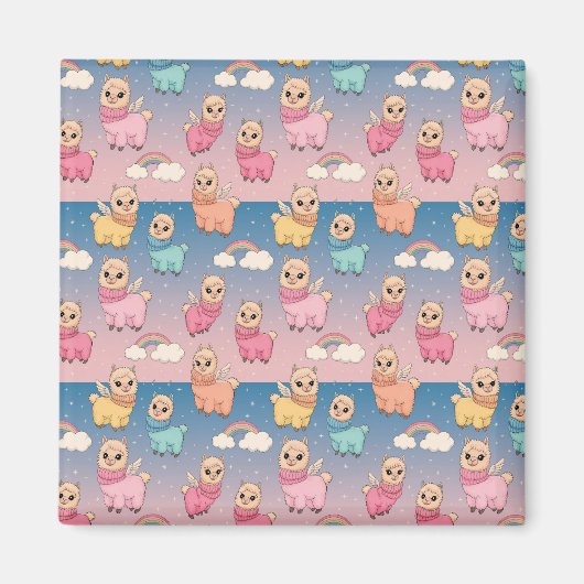 Design des magischen Einhorn- und Sternmusters Magnet (Vorne)