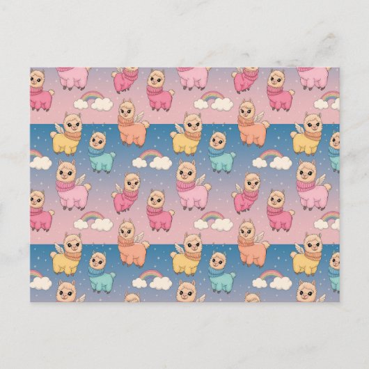 Design des magischen Einhorn- und Sternmusters Postkarte (Vorderseite)