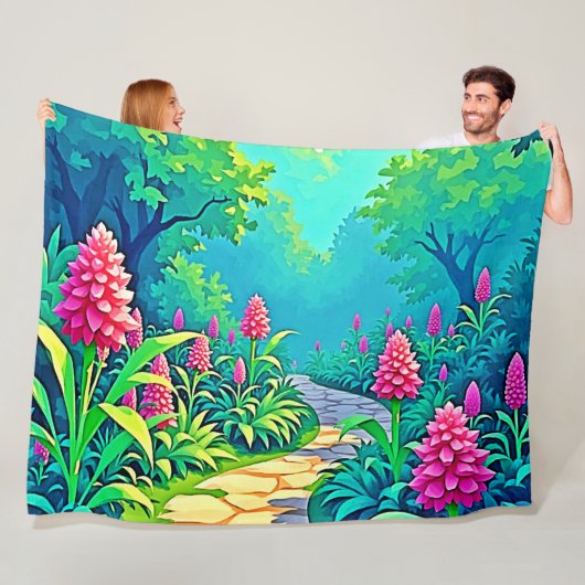 Design des magischen Gartenpfads Fleecedecke (Beispiel)