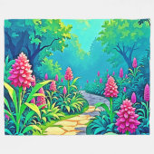 Design des magischen Gartenpfads Fleecedecke (Vorderseite (Horizontal))