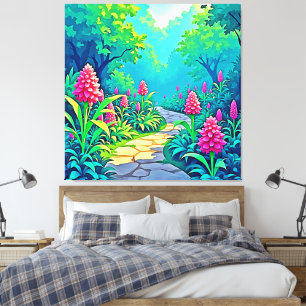 Design des magischen Gartenpfads Leinwanddruck