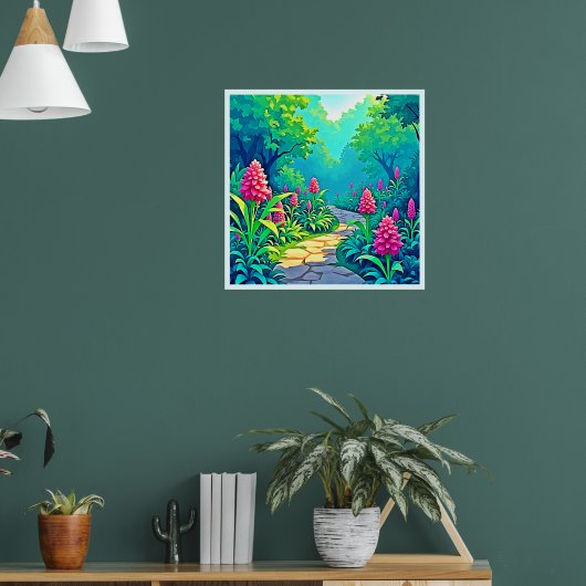 Design des magischen Gartenpfads Poster (Wohnzimmer 1)