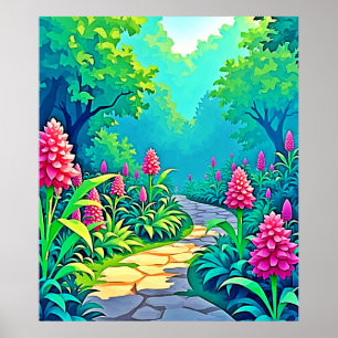 Design des magischen Gartenpfads Poster