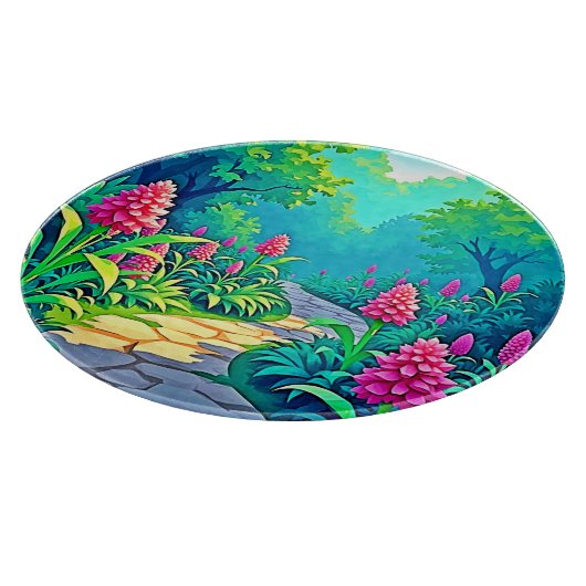 Design des magischen Gartenpfads Schneidebrett (Ecke)