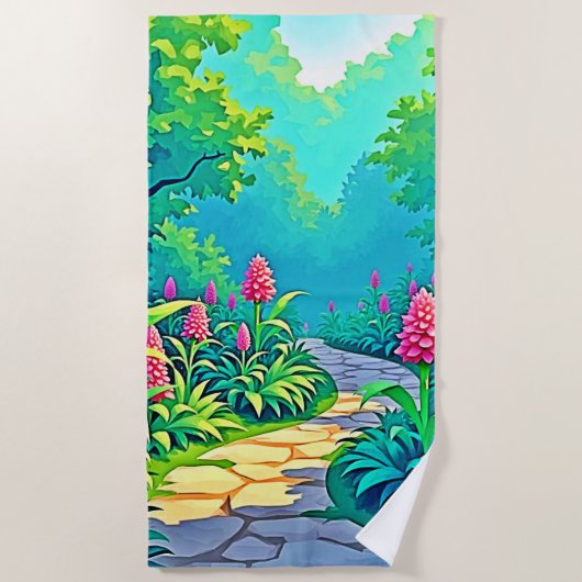 Design des magischen Gartenpfads Strandtuch (Vorderseite)
