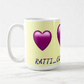 Design des Maroon-Herzens "Ratti_Creative_Arts" Kaffeetasse (Links)