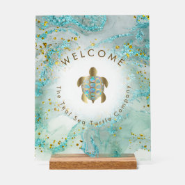 Design des Meeresschildkrötenlogos Acrylschild