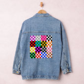 Design des mehrfarbigen Patchwork-Karos Jeansjacke (Hangar)
