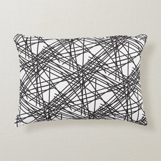 Design des Messeeffekts auf schwarzer Linie Dekokissen (Vorderseite)