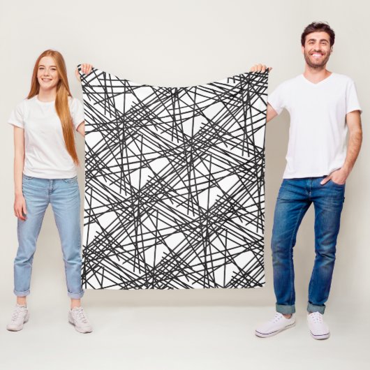 Design des Messeeffekts auf schwarzer Linie Fleecedecke (Beispiel)