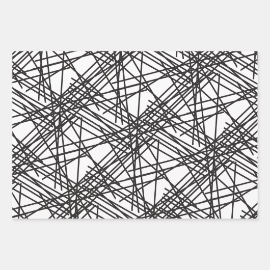 Design des Messeeffekts auf schwarzer Linie Geschenkpapier Set (Vorderseite 3)