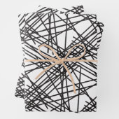 Design des Messeeffekts auf schwarzer Linie Geschenkpapier Set (Beispiel)