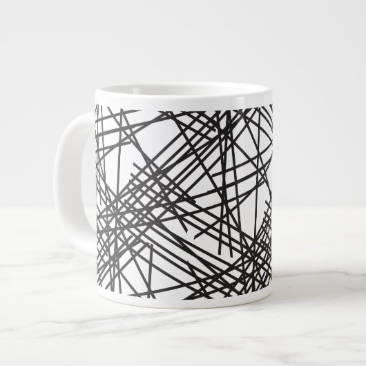 Design des Messeeffekts auf schwarzer Linie Jumbo-Tasse (Vorderseite Links)