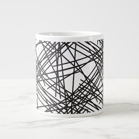 Design des Messeeffekts auf schwarzer Linie Jumbo-Tasse (Vorderseite)