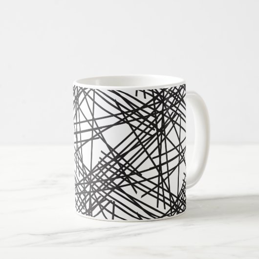 Design des Messeeffekts auf schwarzer Linie Kaffeetasse (VorderseiteRechts)