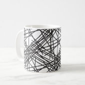 Design des Messeeffekts auf schwarzer Linie Kaffeetasse (Vorderseite Links)