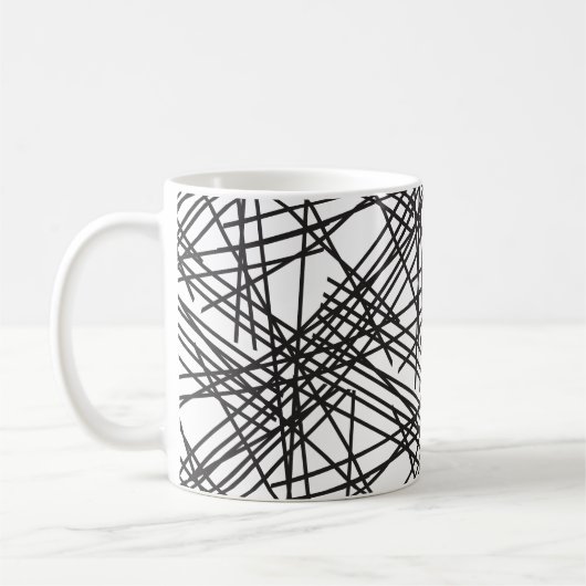 Design des Messeeffekts auf schwarzer Linie Kaffeetasse (Links)