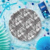 Design des Messeeffekts auf schwarzer Linie Pappteller (Party)