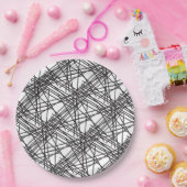 Design des Messeeffekts auf schwarzer Linie Pappteller (Party)