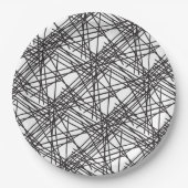 Design des Messeeffekts auf schwarzer Linie Pappteller (Vorderseite)