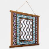 Design des mexikanischen Stars 2 Wandteppich Mit Holzrahmen (Gewinkelt)