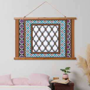 Design des mexikanischen Stars 2 Wandteppich Mit Holzrahmen