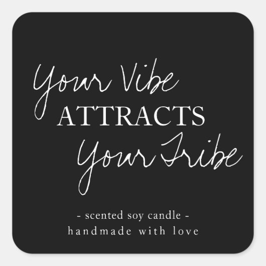 Design des Minimalistischen Kerzenprodukts Quadratischer Aufkleber (Vorderseite)