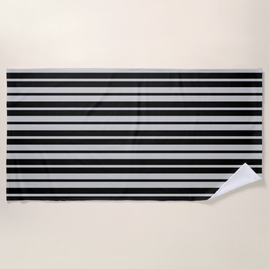 Design des Musters "Asche Grau Schwarze vertikale Strandtuch (Vorderseite)