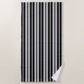 Design des Musters "Asche Grau Schwarze vertikale Strandtuch (Vorderseite)
