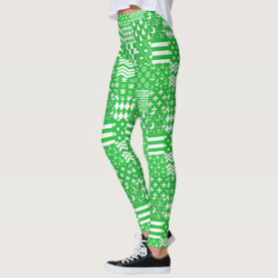 Design des Musters für die Muster in grün-weiß gem Leggings