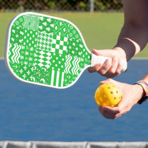 Design des Musters für die Muster in grün-weiß gem Pickleball Schläger