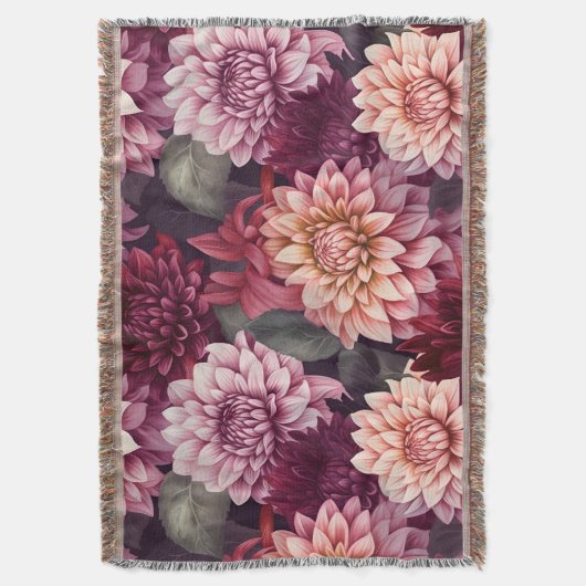 Design des Musters "Wasserfarbe Rosa Dahlia" Decke (Vorderseite Vertikal)