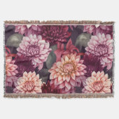 Design des Musters "Wasserfarbe Rosa Dahlia" Decke (Vorderseite)