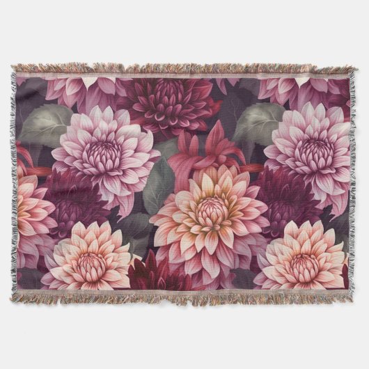 Design des Musters "Wasserfarbe Rosa Dahlia" Decke (Vorderseite)