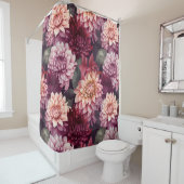 Design des Musters "Wasserfarbe Rosa Dahlia" Duschvorhang (Beispiel)