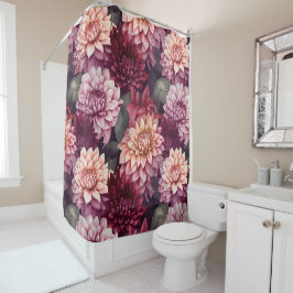 Design des Musters "Wasserfarbe Rosa Dahlia" Duschvorhang