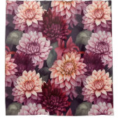 Design des Musters "Wasserfarbe Rosa Dahlia" Duschvorhang (Vorderseite)