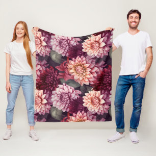 Design des Musters "Wasserfarbe Rosa Dahlia" Fleecedecke