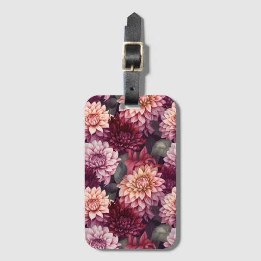 Design des Musters "Wasserfarbe Rosa Dahlia" Gepäckanhänger (Vorderseite Vertikal)