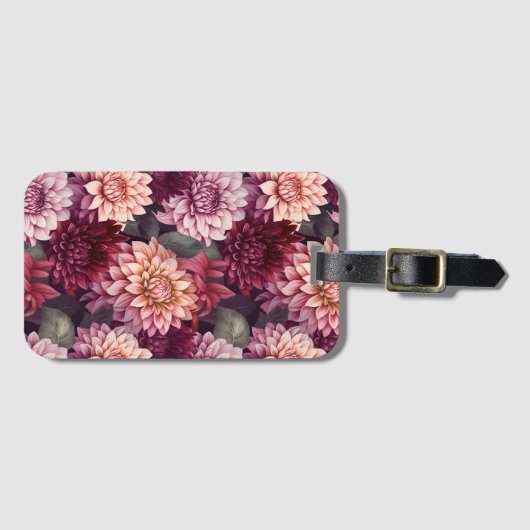 Design des Musters "Wasserfarbe Rosa Dahlia" Gepäckanhänger (Vorderseite (Horizontal))
