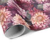 Design des Musters "Wasserfarbe Rosa Dahlia" Geschenkpapier (Rolleneckpunkt)