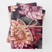 Design des Musters "Wasserfarbe Rosa Dahlia" Geschenkpapier Set (Beispiel)