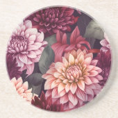 Design des Musters "Wasserfarbe Rosa Dahlia" Getränkeuntersetzer (Vorne)