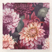 Design des Musters "Wasserfarbe Rosa Dahlia" Glasuntersetzer (Vorderseite)