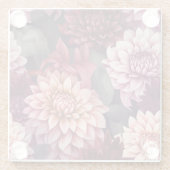 Design des Musters "Wasserfarbe Rosa Dahlia" Glasuntersetzer (Rückseite)
