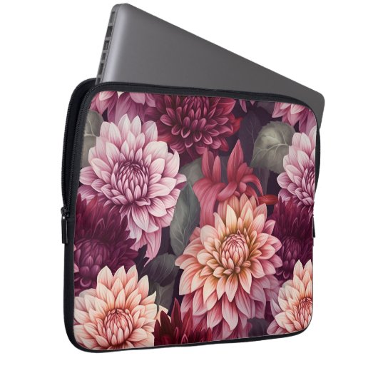 Design des Musters "Wasserfarbe Rosa Dahlia" Laptopschutzhülle (Vorne Rechts)