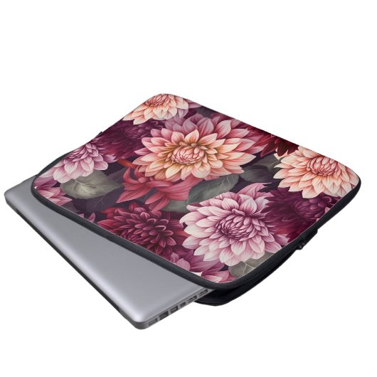 Design des Musters "Wasserfarbe Rosa Dahlia" Laptopschutzhülle (Vorne Knopf)
