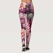 Design des Musters "Wasserfarbe Rosa Dahlia" Leggings (Rückseite)